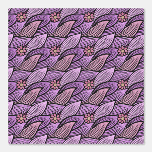 Papier Peint Rose Violet Rétro Mignon Motif Floral Fleurie Fémi