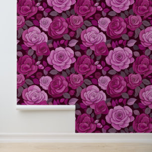 Papier Peint Roses floraux roses