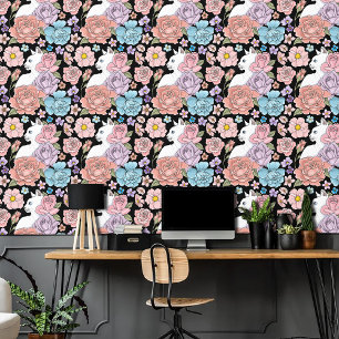 Papier Peint Roses roses roses blanches Peach Lavender