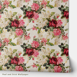 Papier Peint Roses rouges et roses classiques   Traditionnel