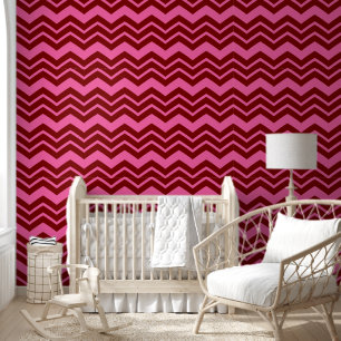 Papier Peint Rouge bordeaux rose chevron design zigzag