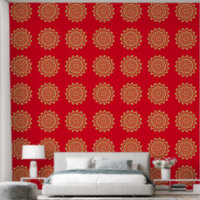 Rouge or Floral Abstrait Mandala