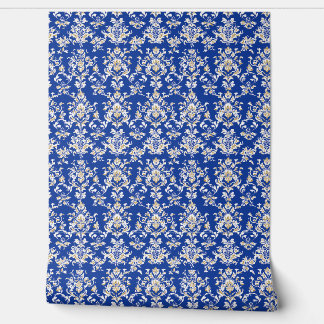 Papier Peint Royal Majesty Petite - Bleu de cobalt, Or, Blanc