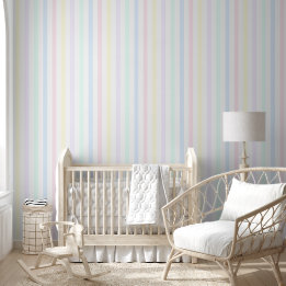 Papier Peint Rtro Multicolor Candy Stripe Pastel
