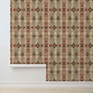 Papier Peint Russe Plaid Noël Snowflake Motif