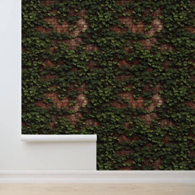 Papier Peint Rustique Brick Ivy (Application)