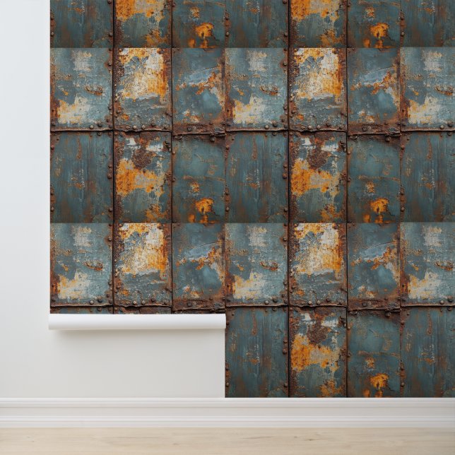 Papier Peint Rusty Metal Industrial  (Application)