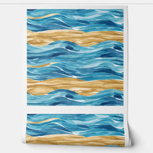 Papier Peint Sable et mer Carrelé Décor Océan