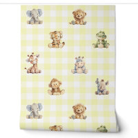 Safari Animaux Jouets Jaune Plaid Baby Nursery