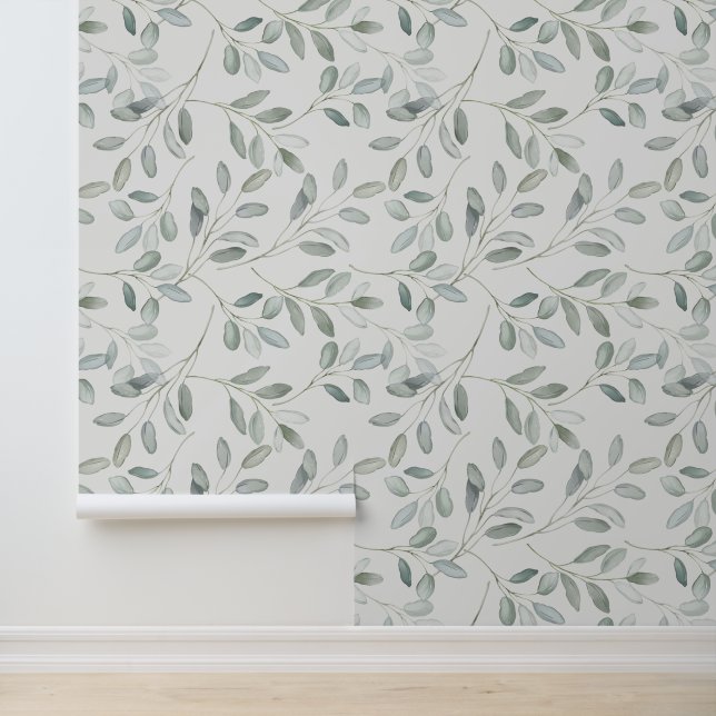 Papier Peint Sage Green Eucalyptus Botanical (Application)