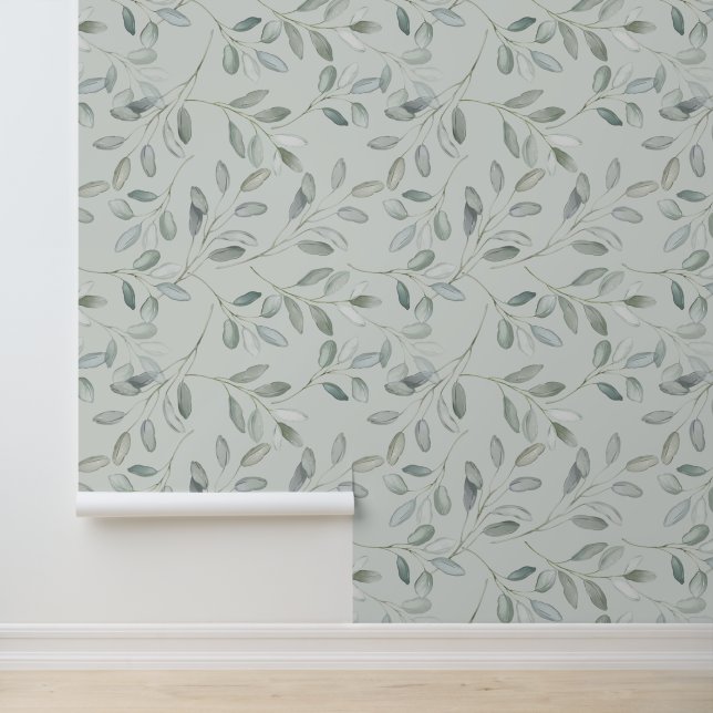 Papier Peint Sage Green Eucalyptus Botanical (Application)