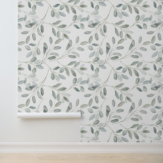 Papier Peint Sage Green Eucalyptus Botanical