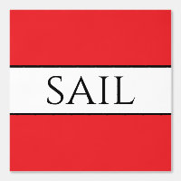 SAIL Fun Nautique Bright Red Black White Stripes