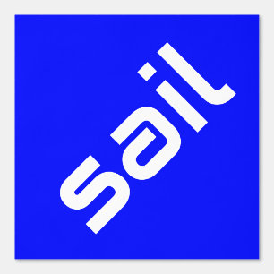 Papier Peint SAIL Moderne Blanc Texte Bleu Bleu Clair Arrière -