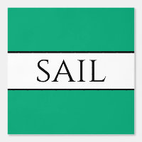 SAIL Nautique Noir Blanc Vert Bleu Bleu