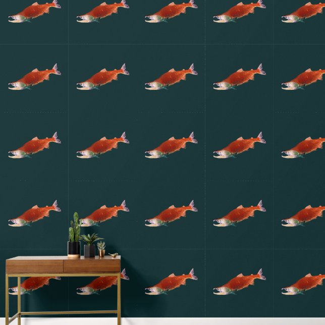 Papier Peint Saumon Sockeye en rouge (Couloir)