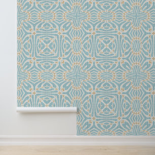 Papier Peint Seafoam Green Taupe Brown Hip Bohemian Bali Art