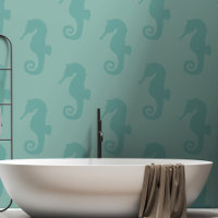 Seahorse Motif Nautique Mer Vert