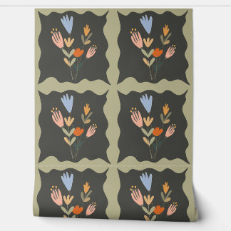 Papier Peint Seamless botanical vector pattern with flower bouq