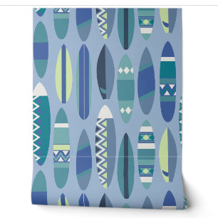 Papier Peint Secret Beach Hawaiian Surfboards - Blues