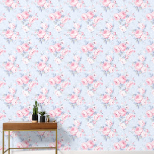 Papier Peint Shabby Chic Rose rose Motif