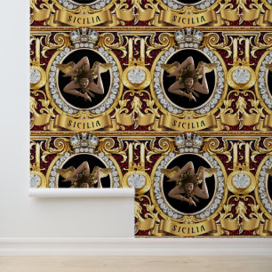 Papier Peint Sicilia (Trinacria) la Méduse italienne Designer