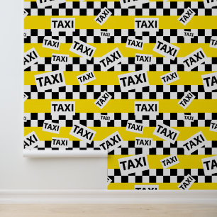 Papier Peint Signes de taxi, tableau de bord de cabine jaune am