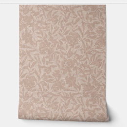 Papier Peint Silhouettes florales mousse mocha tan chaud