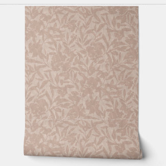 Papier Peint Silhouettes florales mousse mocha tan chaud