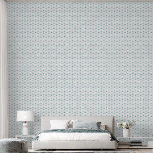 Papier Peint Simple Joli Bleu Vert Floral Lotus