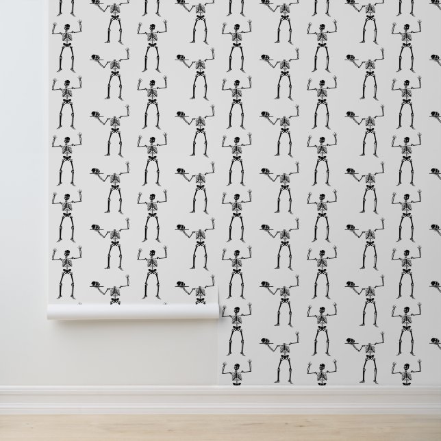 Papier Peint Skeletons D'Halloween, Baguette Ou Traite, Boo (Application)