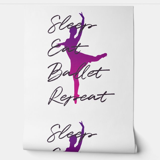 Papier Peint Sleep Eat Ballet Repeat Wallpaper – Balletcore (Déroulement)