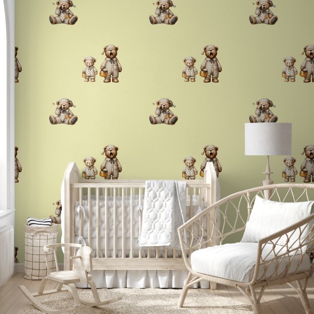 Papier Peint Sleepy Honey Bears Baby Nursery (Enfants)
