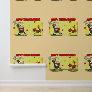 Papier Peint SlipperyJoe's humoristique Thanksgiving thème drôl