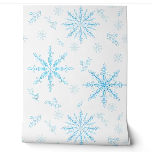 Papier Peint Snowflakes Cristaux de glace uniques (Déroulement)