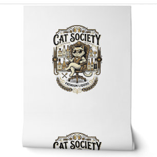 Papier Peint Société de chats Bar à alcool Humour Vintage Vecte