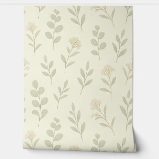Papier peint Soft Botanical Nursery - Neutral Gree