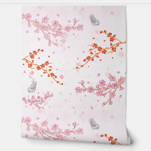 Soft Pink Floral Wall Covering | Wallpaper