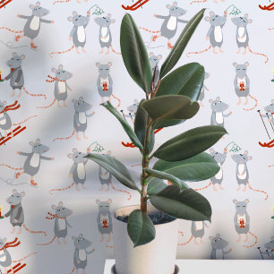 Papier Peint Souris bleues de fêtes hivernales