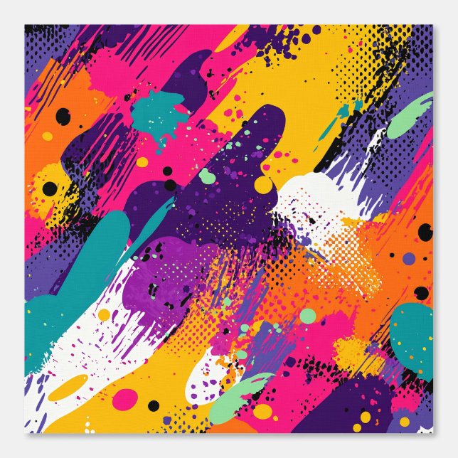Papier Peint Splash couleur Abstrait dans le style comique rétr (Recto)