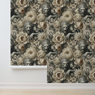 Papier Peint Splendor lycanthropique - Gothique Werewolf Floral