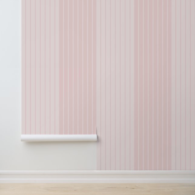 Papier Peint Stripes Feminine en Blush (Application)