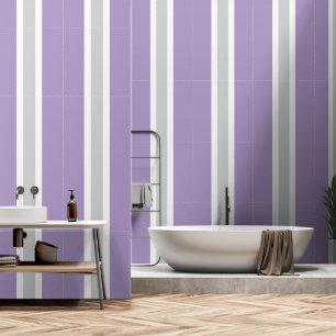 Papier Peint Style gris clair pastel violet blanc rayures