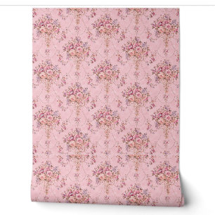 Papier Peint Style victorien rose français antique Rococo flora