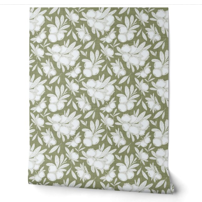Papier peint subtil à base de fruits et feuilles (Déroulement)