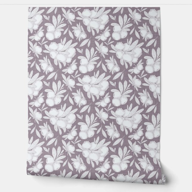 Papier peint subtil à base de fruits et feuilles (Déroulement)