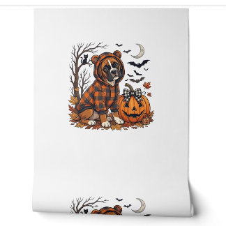 Papier Peint Sweatshirt à carreaux pour chien Boxer Halloween C