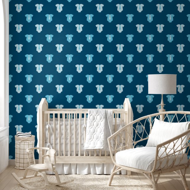 Papier Peint Sweet Baby Boy Blue Mode bleu foncé Nursery (Enfants)