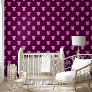 Papier Peint Sweet Baby Girl Rose Mode Profond Purple Nursery