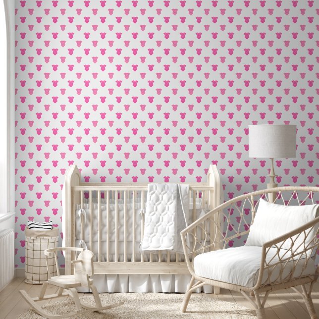 Papier Peint Sweet Baby Girl rose Motif de mode (Enfants)